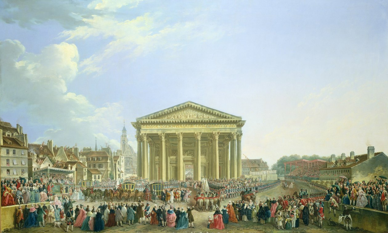 Ceremony of Laying the First Stone of the New Church of St. Genevieve in 1763, 1764 by Pierre Antoine Demachy