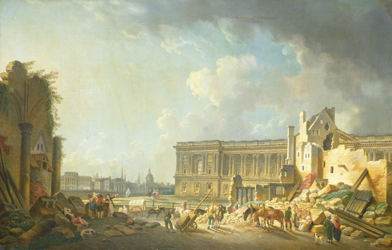 Clearing the Colonnade of the Louvre, 1764 by Pierre Antoine Demachy
