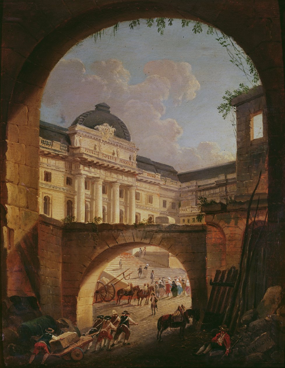 The Palais de Justice, Paris by Pierre Antoine Demachy