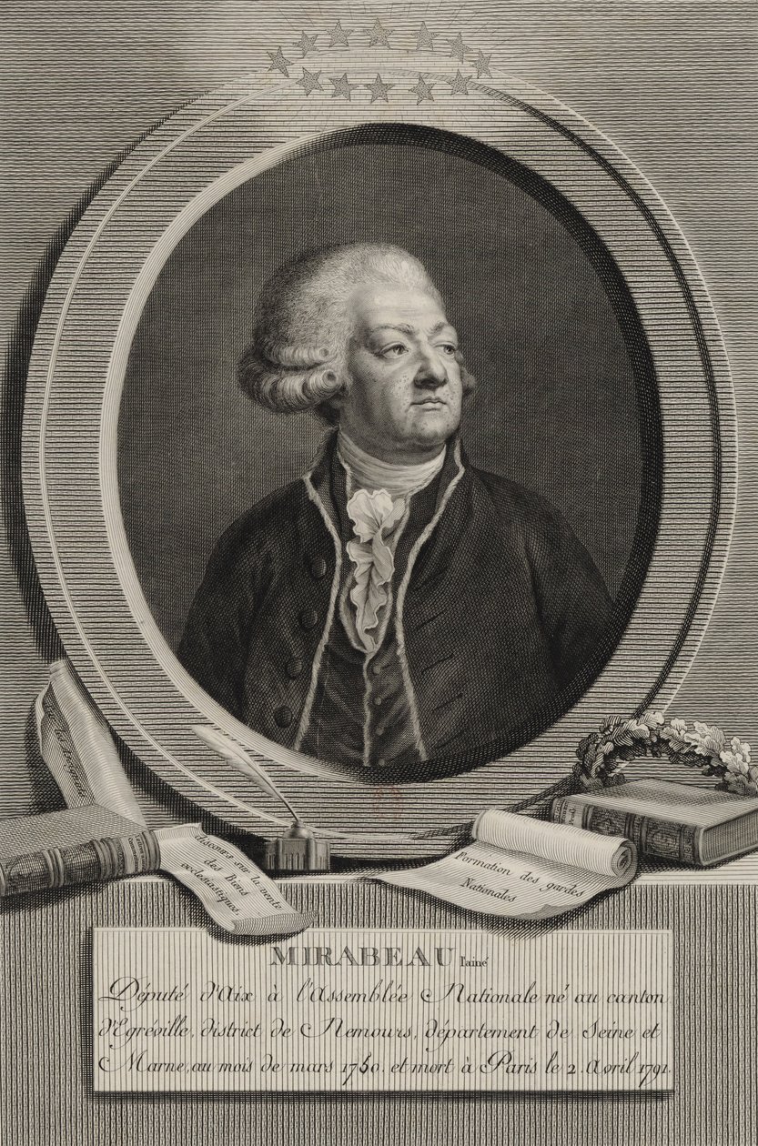 Portrait of Honoré-Gabriel Riqueti, Comte de Mirabeau by Pierre Audouin