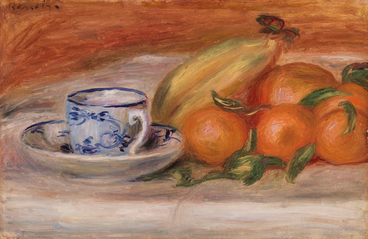 Oranges, Bananas, and Teacup by Pierre Auguste Renoir