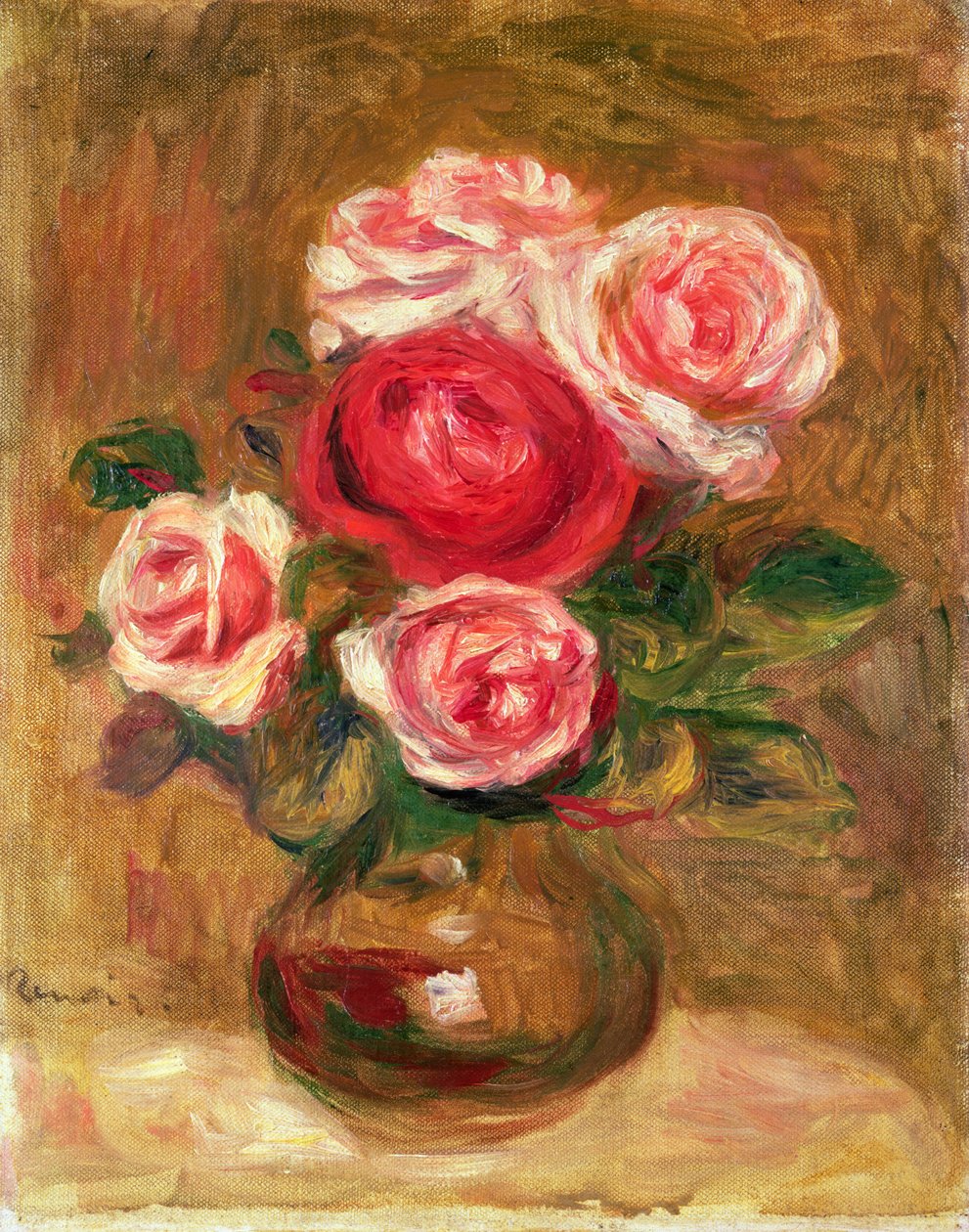 Roses in a pot by Pierre Auguste Renoir