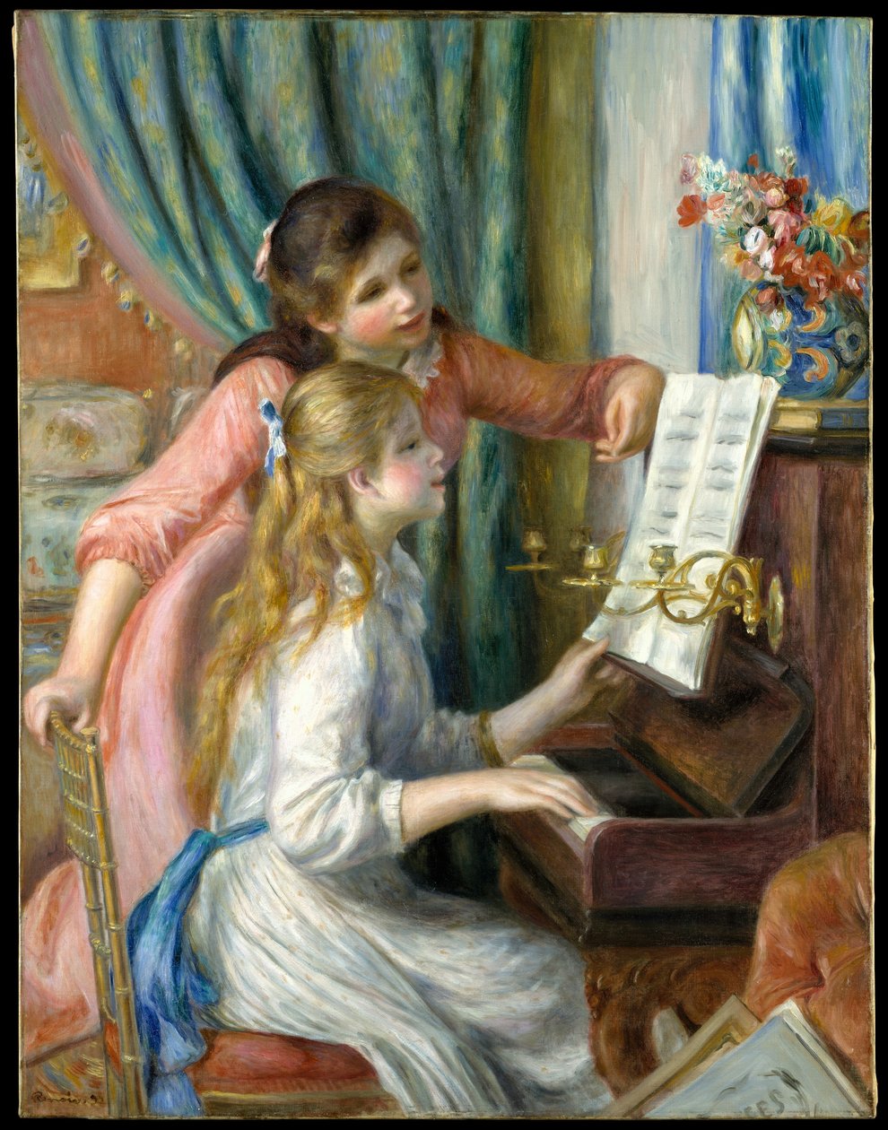 Two Young Girls at the Piano by Pierre Auguste Renoir