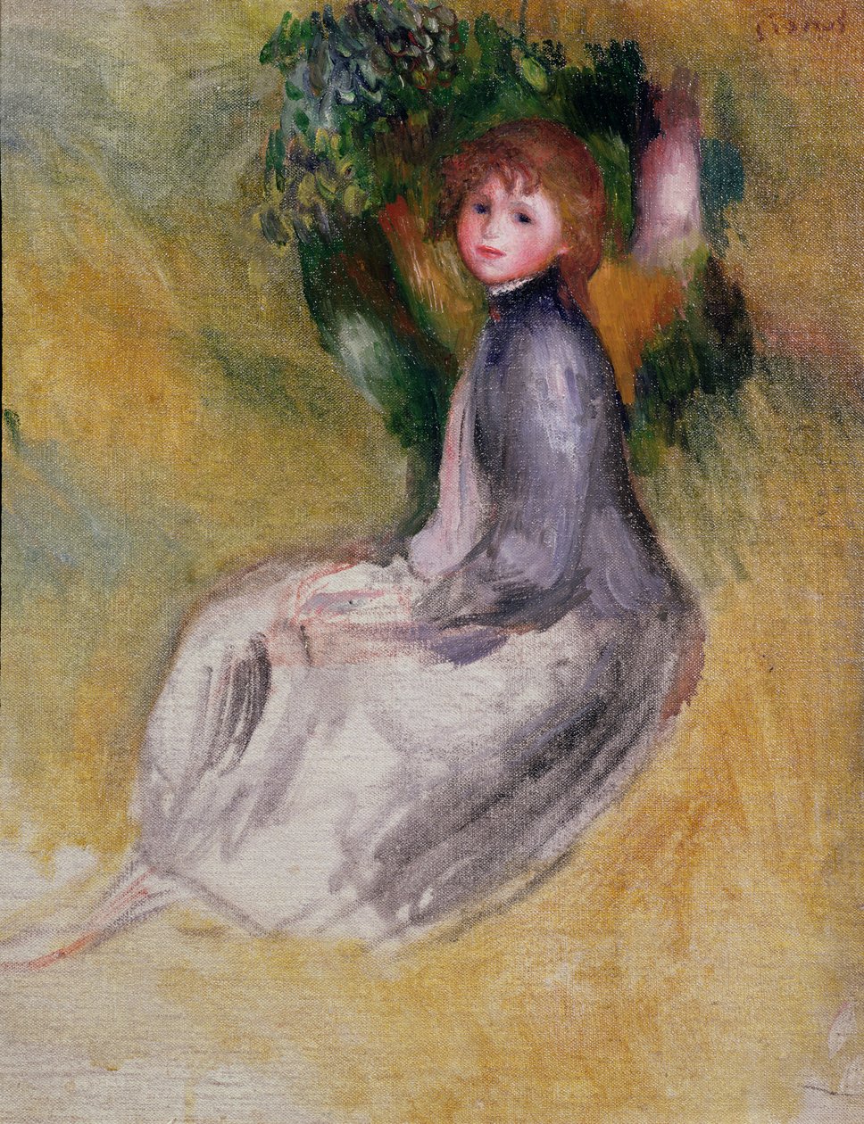 Young Girl Seated, 1885 by Pierre Auguste Renoir