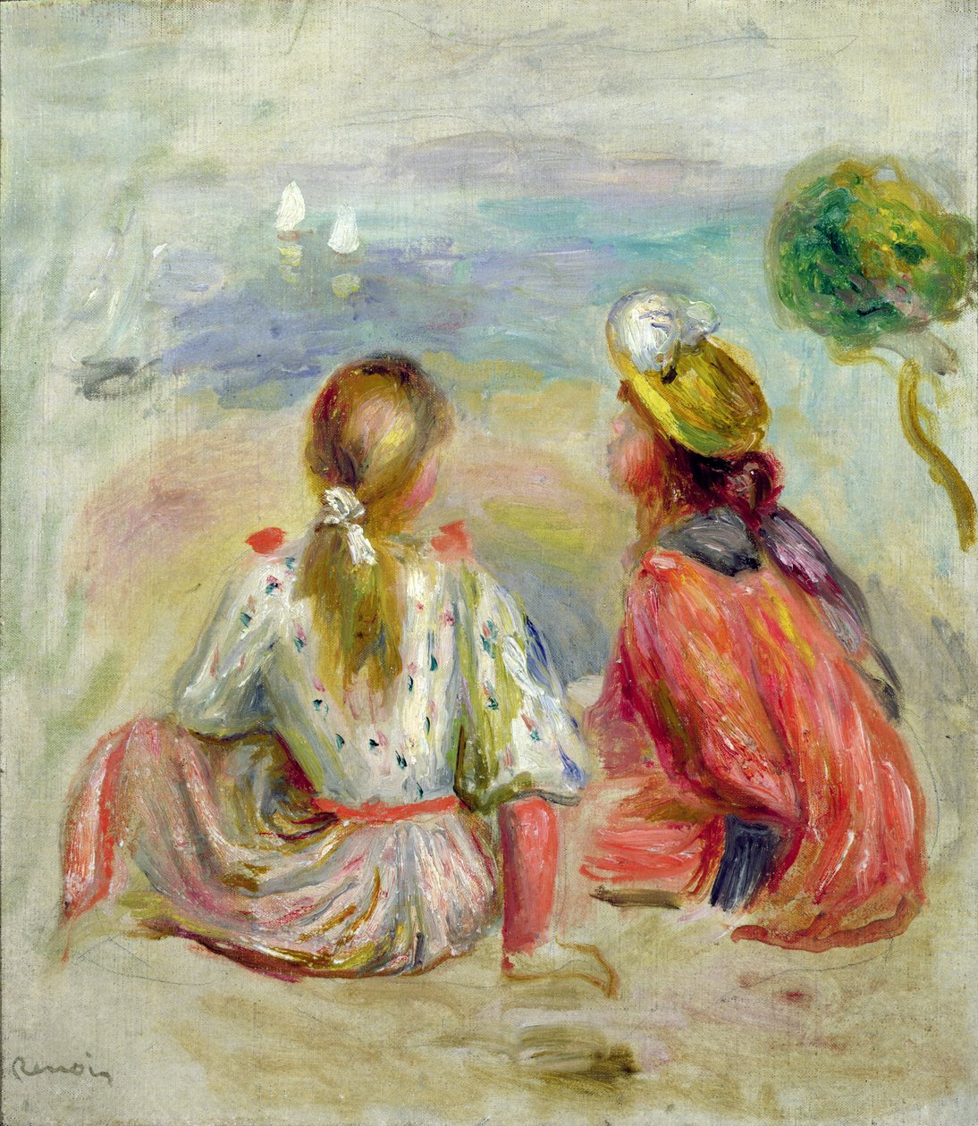 Young Girls on the Beach by Pierre Auguste Renoir