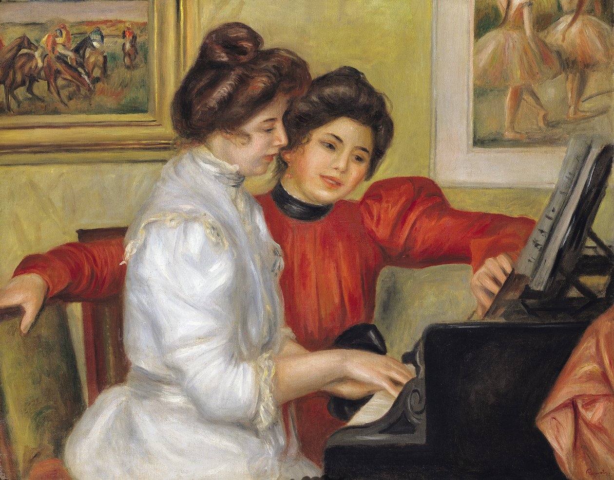 Yvonne and Christine Lerolle at the piano, 1897 by Pierre Auguste Renoir
