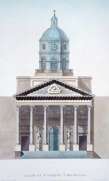 Church of St. Jacques, Brussels, from Choix des Monuments, Edifices et Maisons les plus remarquables du Royaume des Pays-Bas by Pierre Jacques Goetghebuer