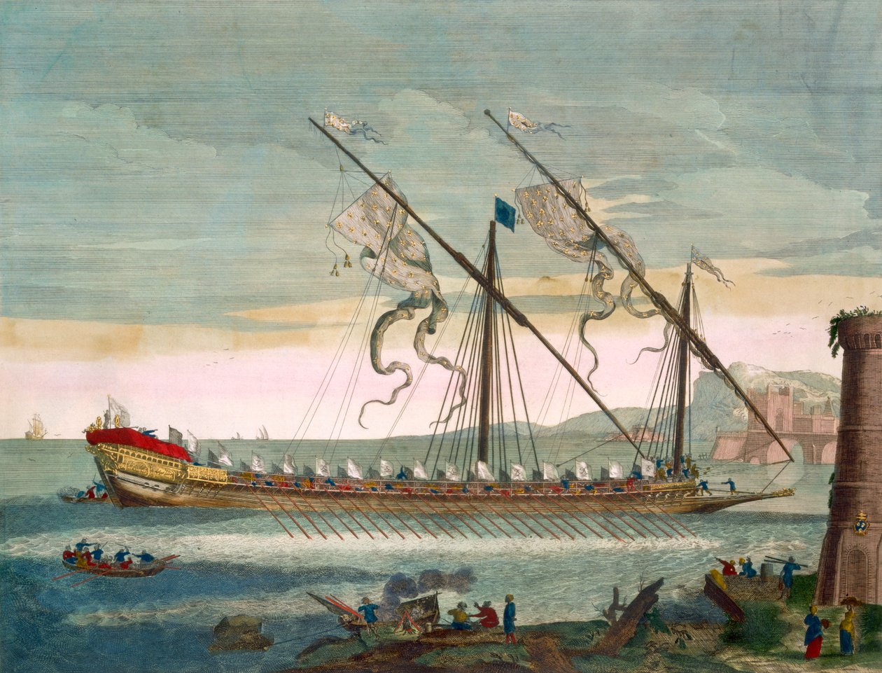 The Lead Galley Under Way by Oar, from 
