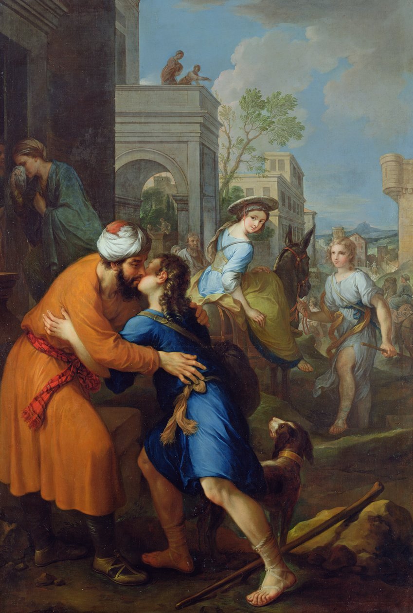 Tobias Bidding Farewell to His Father-in-Law, Raguel by Pierre Parrocel