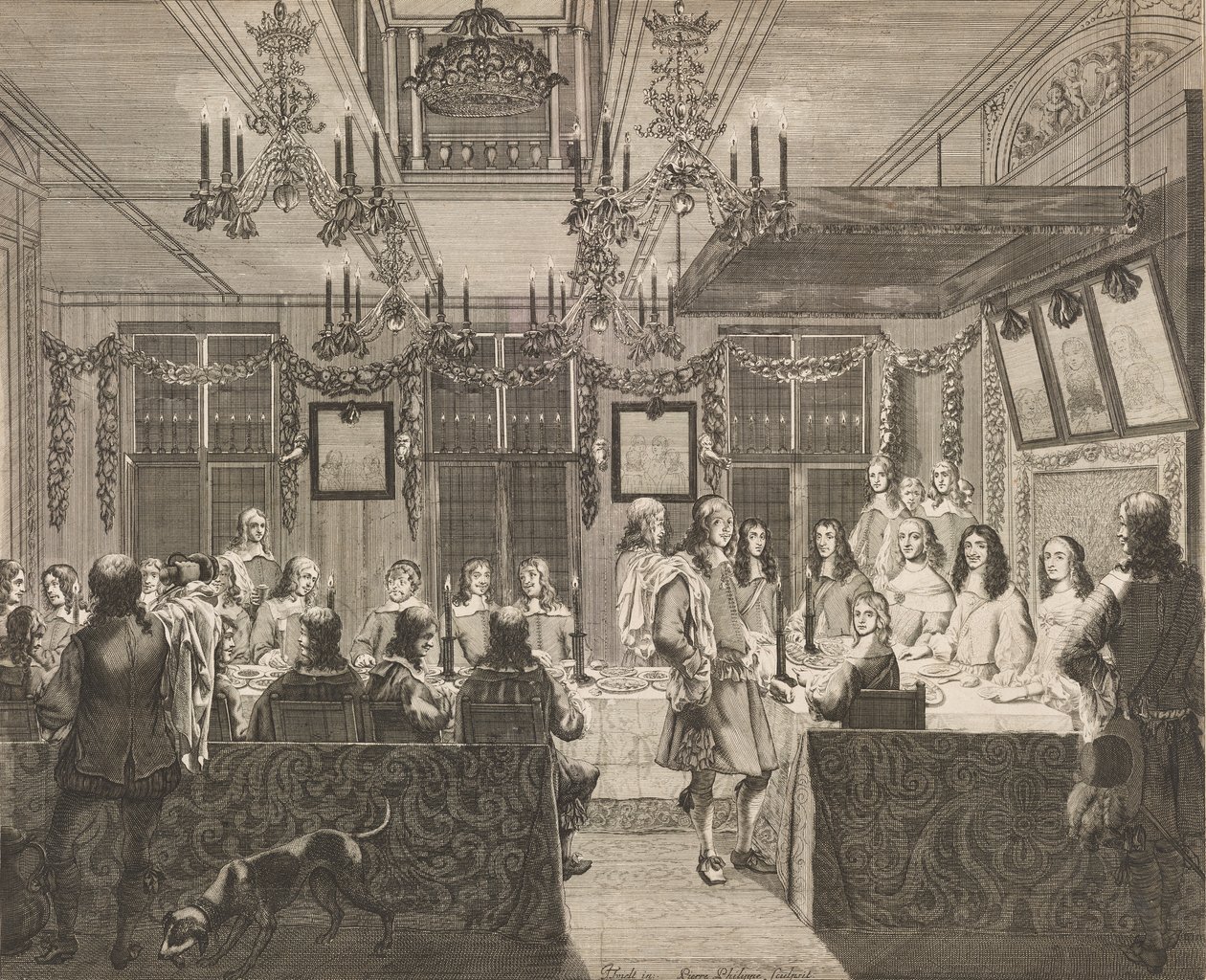 Banquet in the Mauritshuis on May 30, 1660, on the occasion of the visit of Charles II (1630-1685), King of England by Pierre Philippe