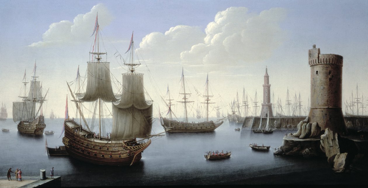 A Mediterranean Port Scene by Pierre Puget