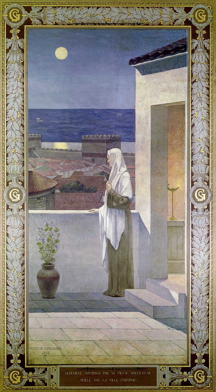 St. Genevieve Watches Over the Sleeping City of Paris, 1898 by Pierre Puvis de Chavannes