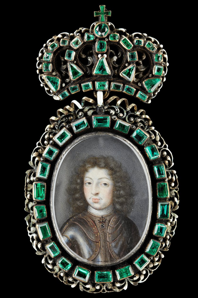 Miniature Portrait of Charles XI, King of Sweden 1660-1697 by Pierre Signac