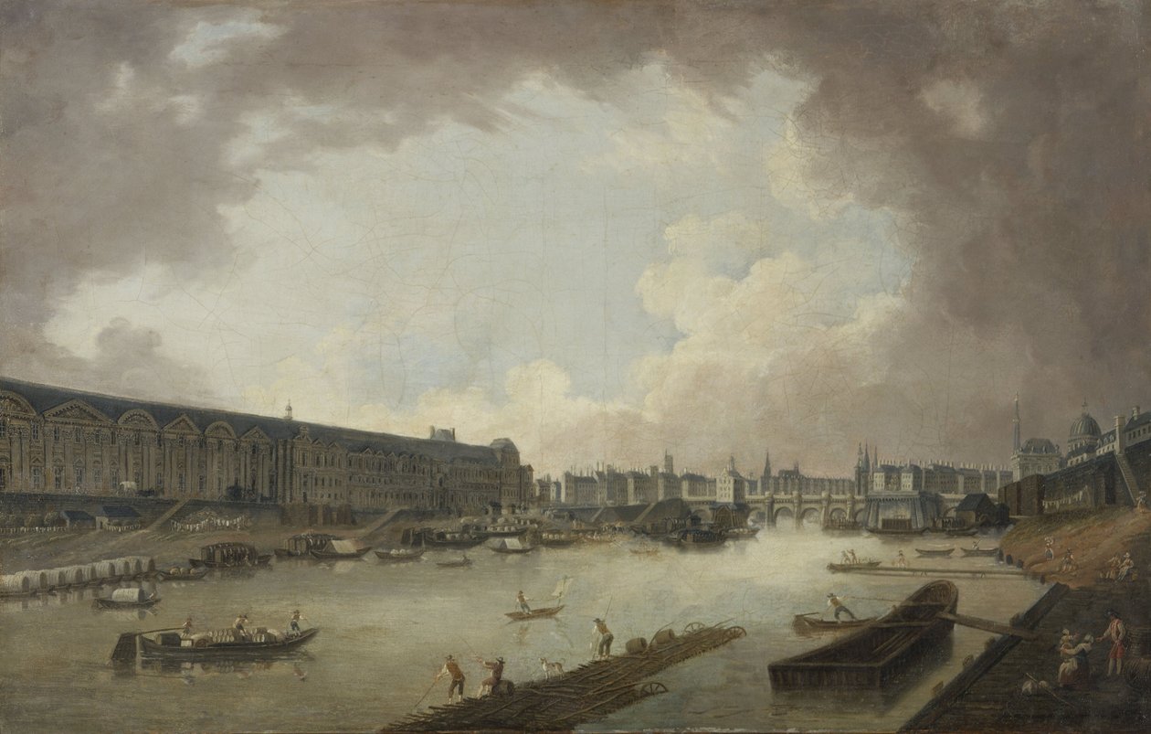 La Grande Galerie, le Pont-Neuf and the Île de la Cité, Seen from the Pont Royal, circa 1775 by Pierre Antoine Demachy