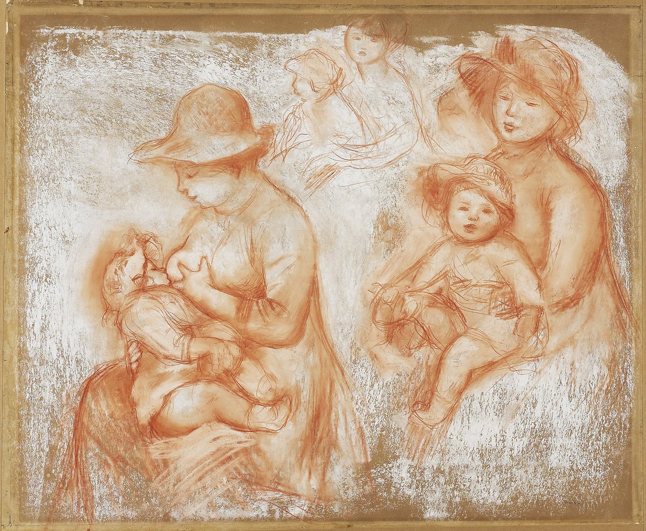 Studies for Mother and Child by Pierre Auguste Renoir