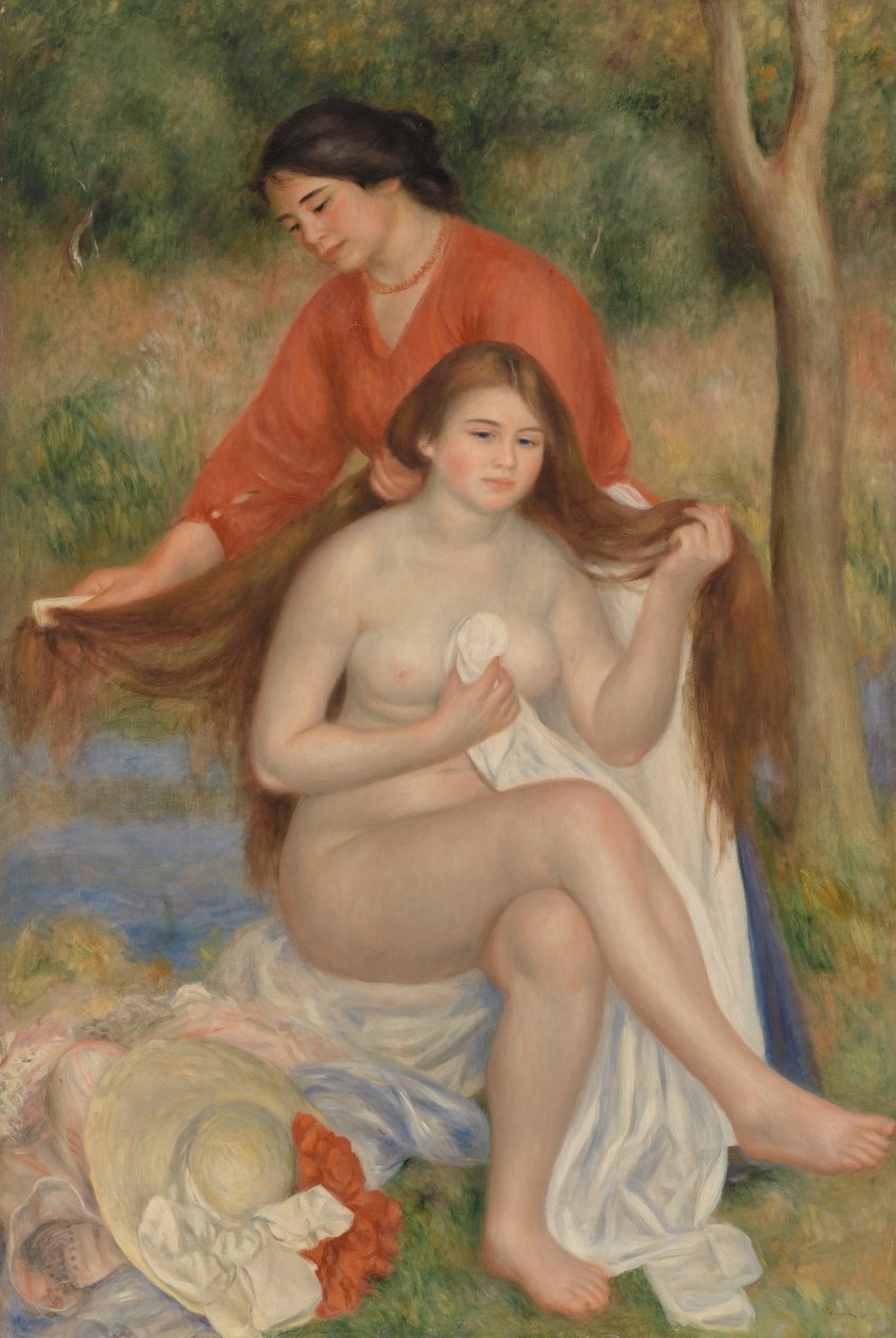 Bather and Maid by Pierre-Auguste Renoir