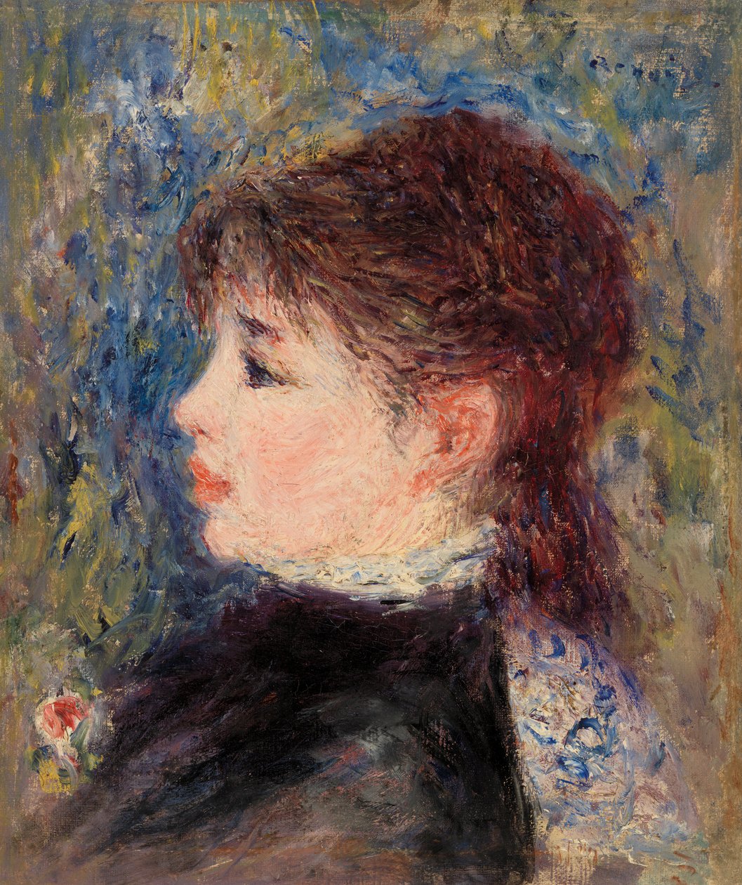 Young Woman with Rose by Pierre-Auguste Renoir