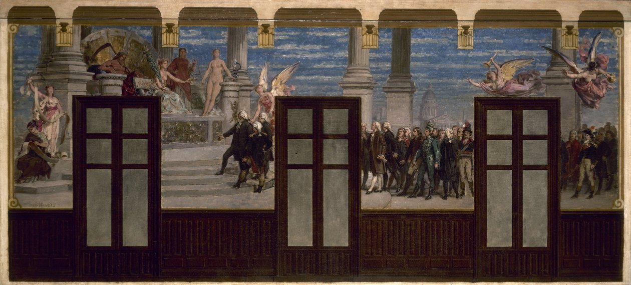 Sketch for the 20th Arrondissement Town Hall: The Great Men of the Revolution before the Tribunal of Posterity by Pierre Paul Lêon Glaize