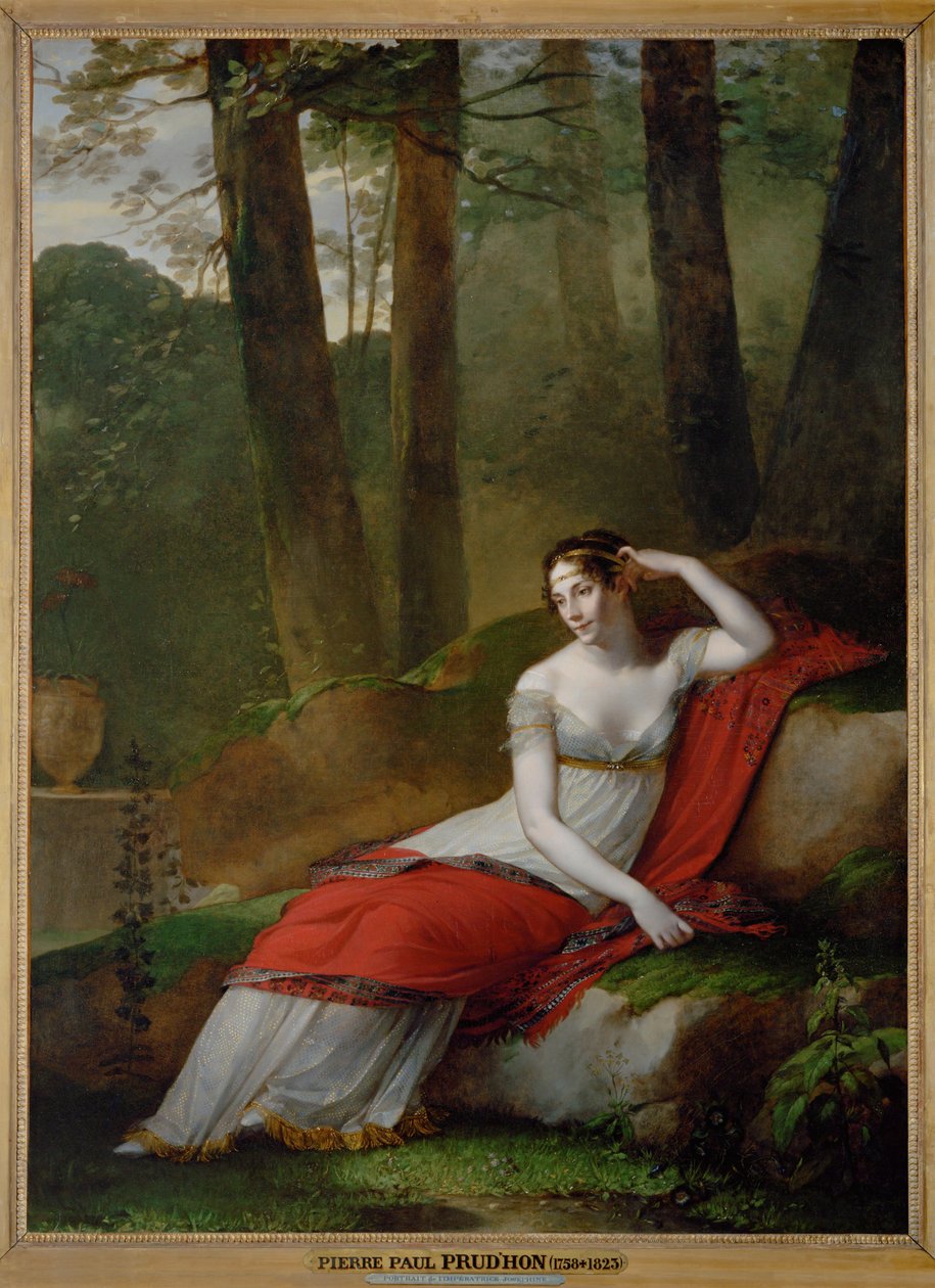 Empress Josephine, First Wife of Napoleon I, in the Gardens of La Malmaison. Prud