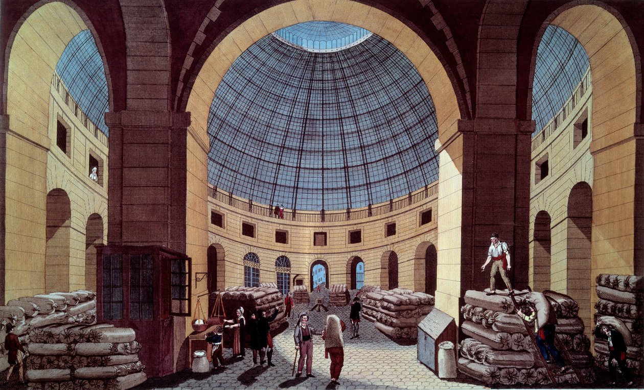 View of the Halle au Ble by Pierre (after) Courvoisier