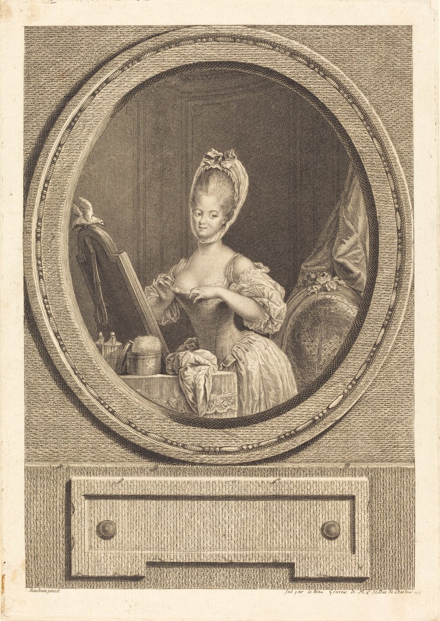 Her Figure is Delightful by Pierre Adrien Le Beau after Pierre Antoine Baudouin