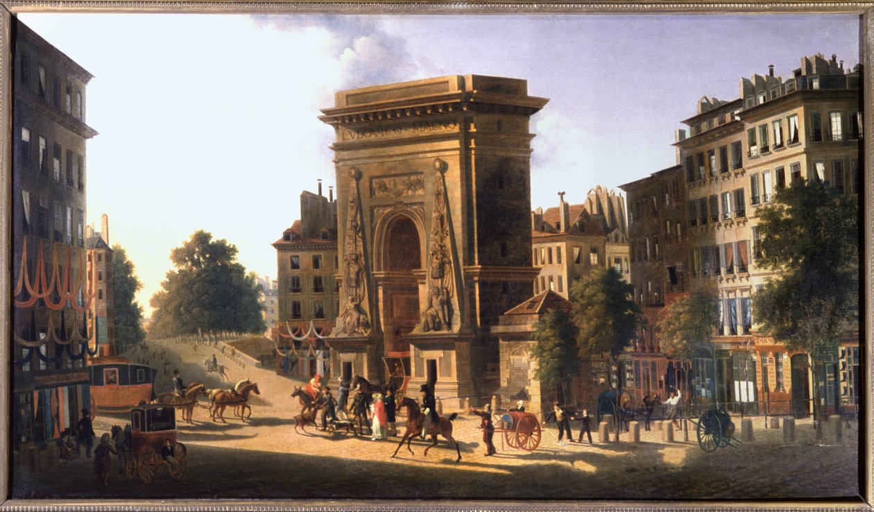 The boulevard du Temple and the Porte Saint Denis, Paris, ca 1810 by Pierre Alexandre Pau de Saint Martin
