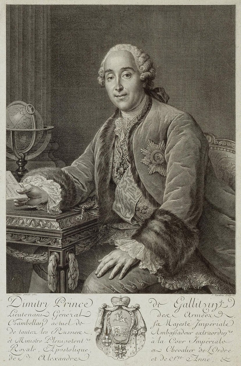 Portrait of Prince Dmitriy Mikhailovich Golitsyn 1721-1793, 1762 by Pierre Alexandre Tardieu