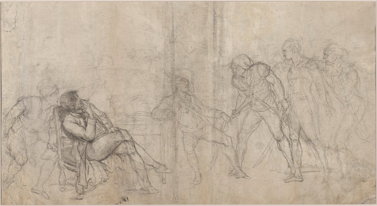 Elizabeth Cazotte Rescues Her Father from the Death Sentence at the Prison by Pierre Alexandre Wille