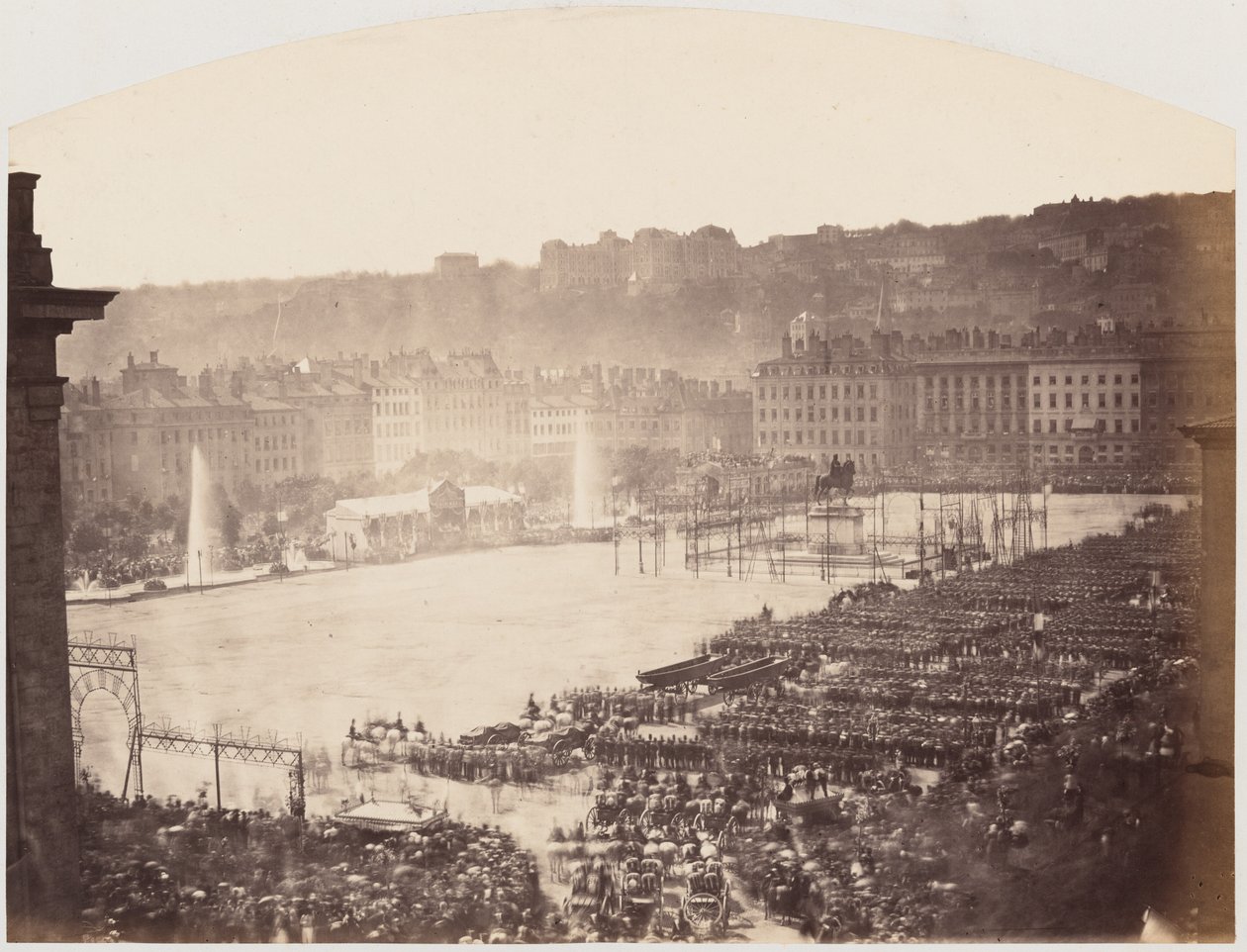Assembly of Troops for Napoleon III, Place Bellecour de Lyon, 1860 by Pierre Ambroise Richebourg
