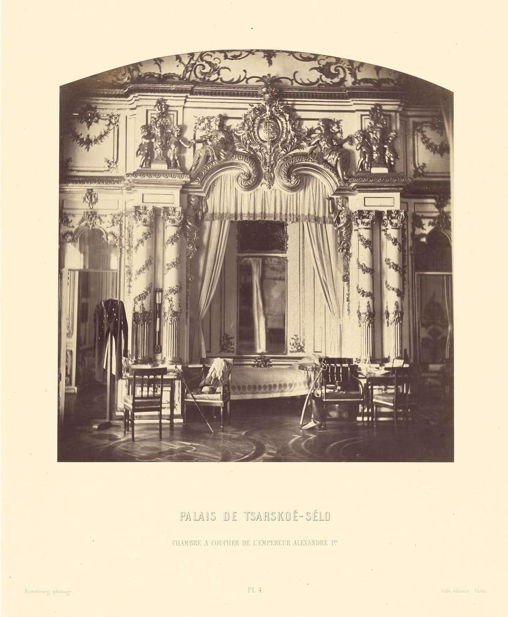 Palace of Tsarskoe-Selo, Bedroom of Emperor Alexander I by Pierre Ambrose Richebourg