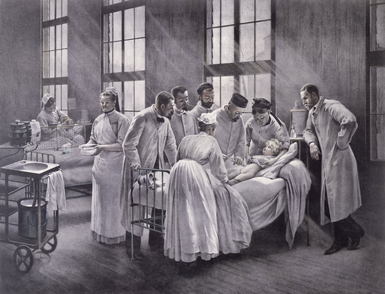 The Croup Cured by Doctor Roux, Engraved by E. Buval by Pierre Andre Brouillet
