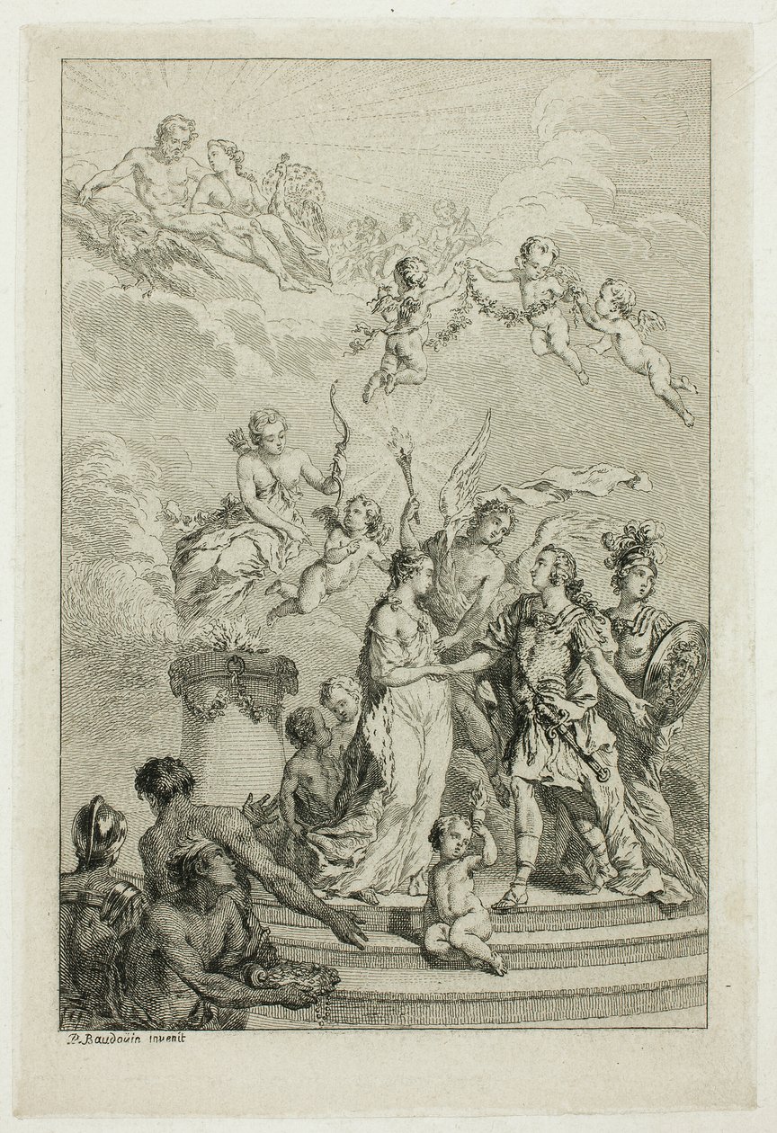 Allegory of the Marriage of the Dauphin Louis to the Infanta Maria Theresa of Spain by Pierre Antoine Baudouin