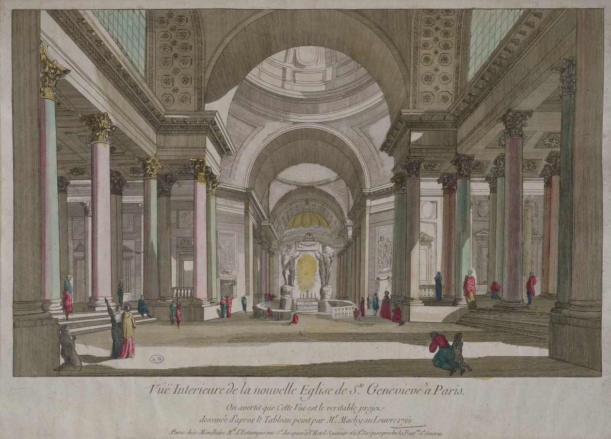 View of the Interior of the Pantheon in Paris by Pierre Antoine de Machy