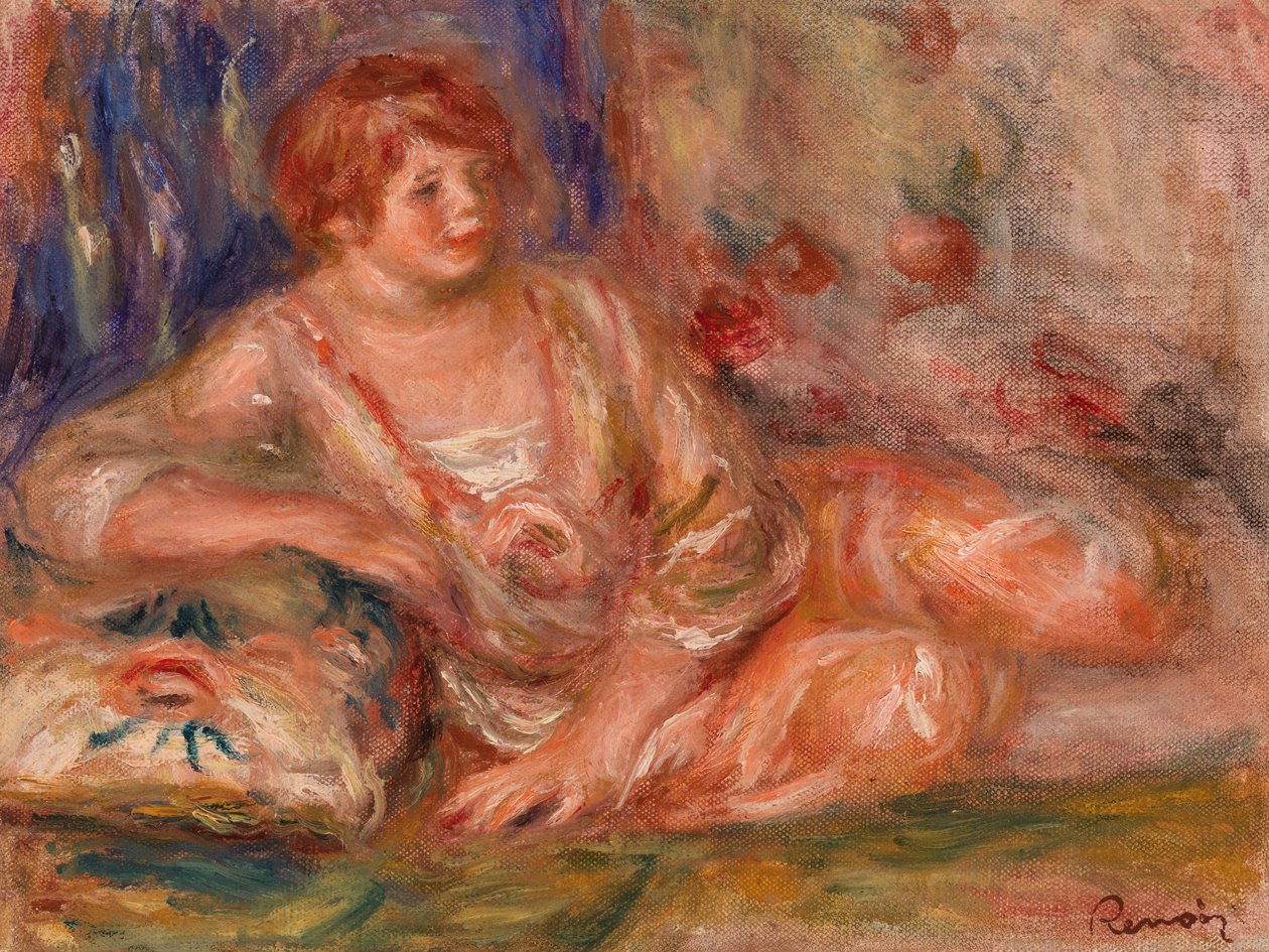 Andrée in Pink, Reclining by Pierre Auguste Renoir