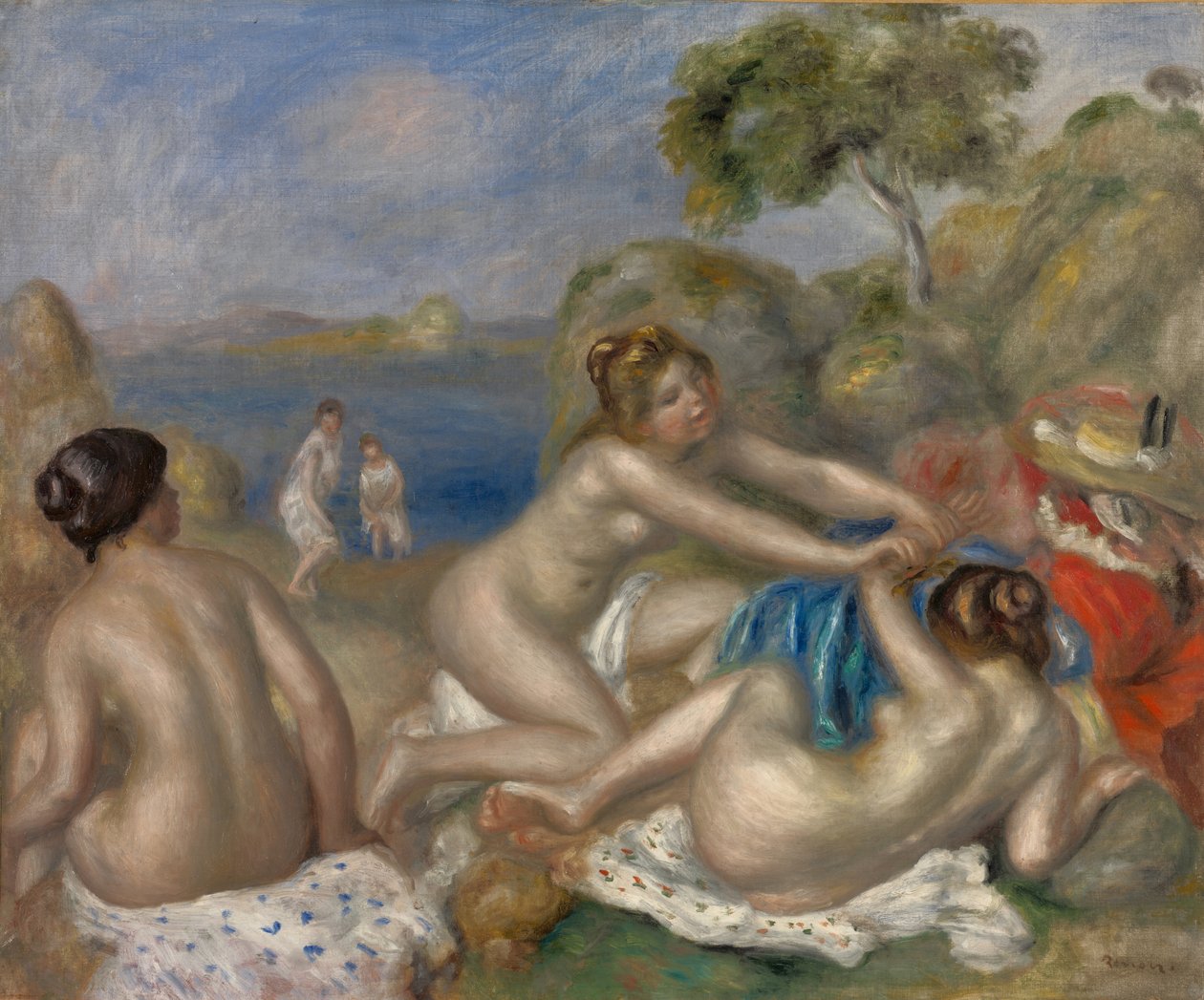 Bathers Playing with a Crab, c.1897 by Pierre Auguste Renoir