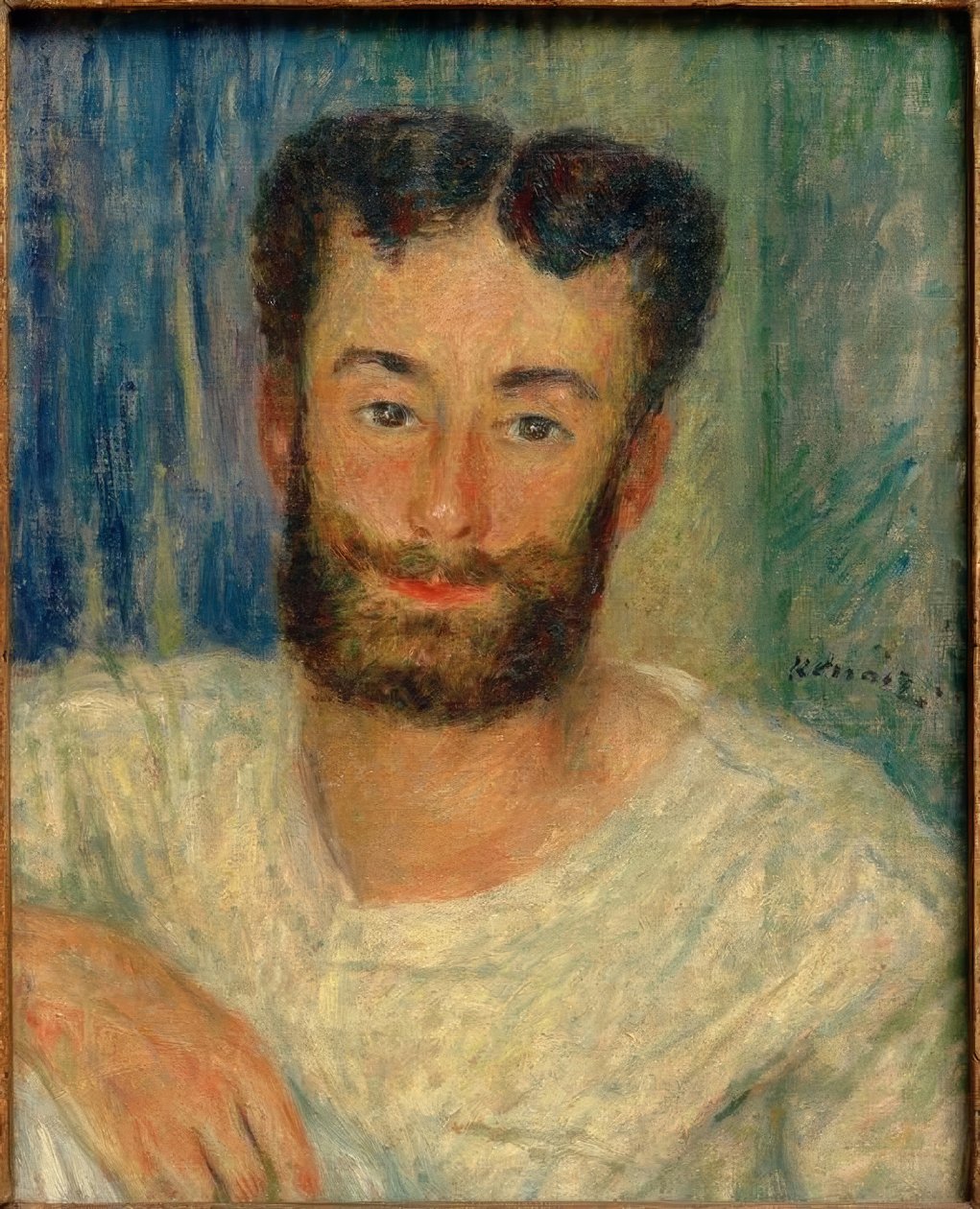 Portrait of a Bearded Young Man with Cut Vest (The Rower of Bougival) by Pierre Auguste Renoir