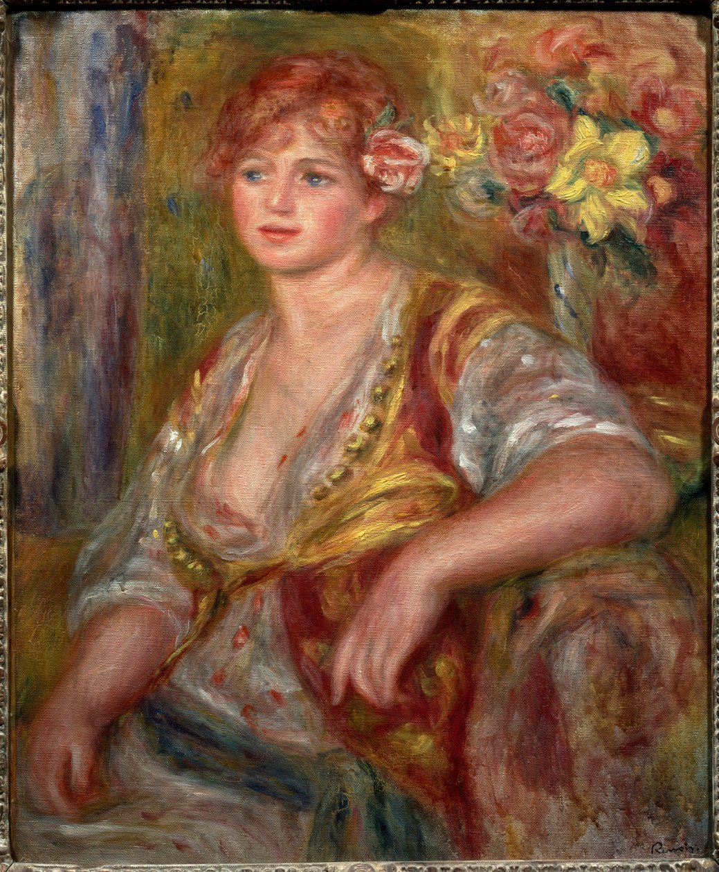 Blonde with the Rose (Portrait of Andree Madeleine Heuschling) by Pierre Auguste Renoir