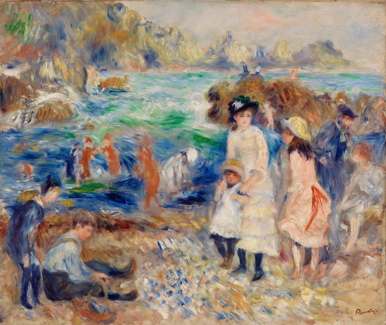 Children on the Seashore, Guernsey by Pierre Auguste Renoir