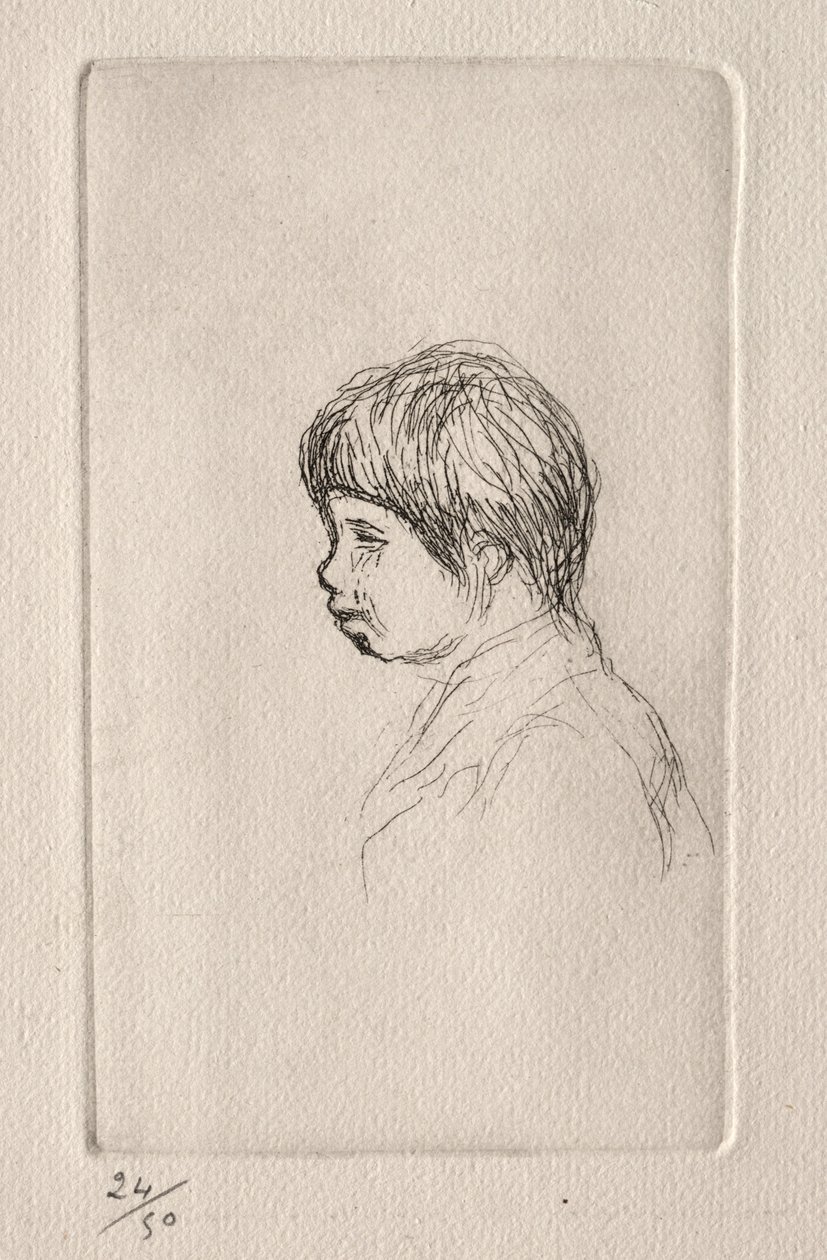 Claude Renoir, in Profile by Pierre Auguste Renoir