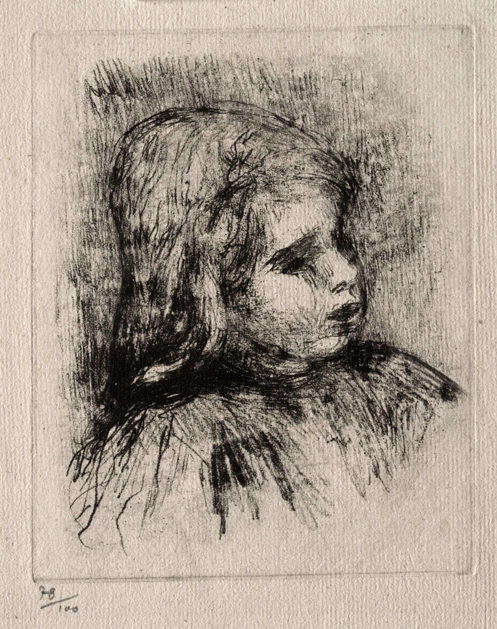 Claude Renoir, Three-Quarter View to the Right, 1908 by Pierre Auguste Renoir