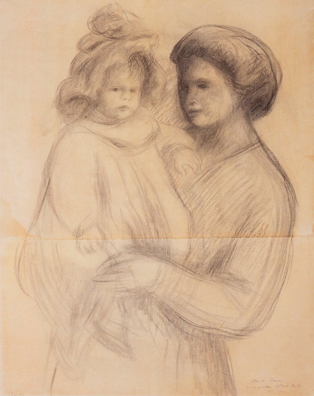 Claude Renoir in the Arms of his Nurse, Renee Jolivet by Pierre Auguste Renoir