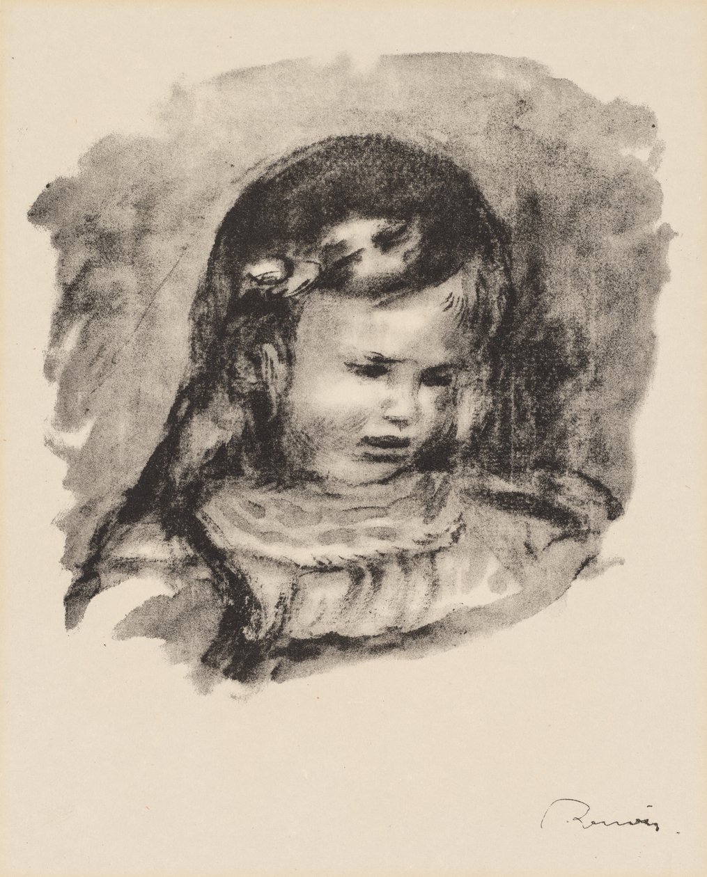 Claude Renoir, the Head Lowered by Pierre Auguste Renoir