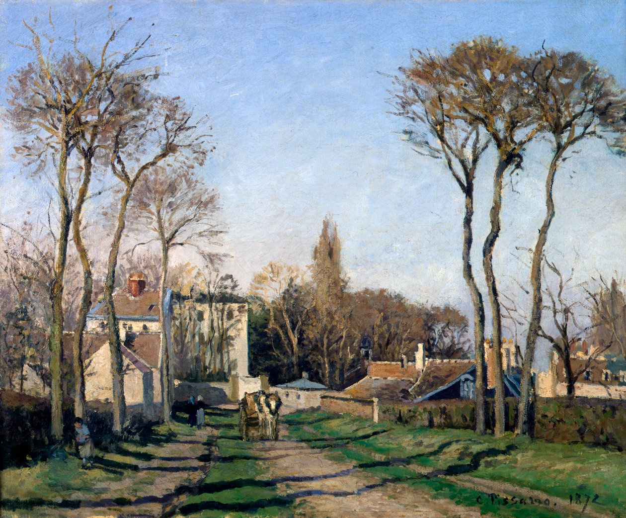 Entrance to the Village of Voisins, Yvelines, 1872 by Pierre Auguste Renoir