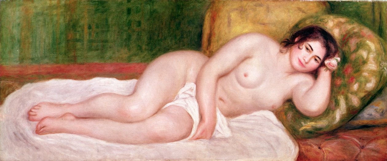 Female Nude on a Couch by Pierre Auguste Renoir