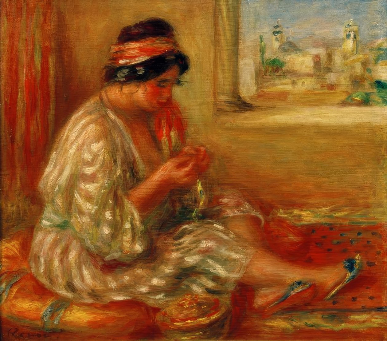 Gabrielle in Algerian Costume by Pierre Auguste Renoir