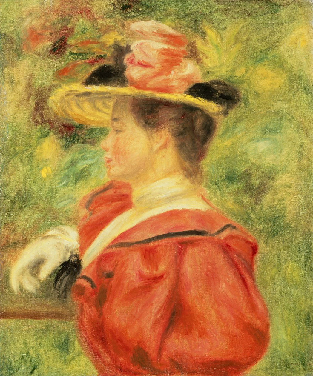 Girl with Glove, c.1890 by Pierre Auguste Renoir