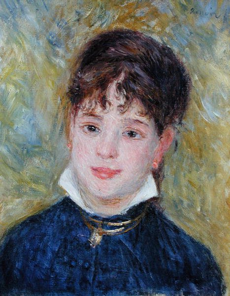 Head of a Young Woman (Jeanne Samary) c.1877-79 by Pierre Auguste Renoir
