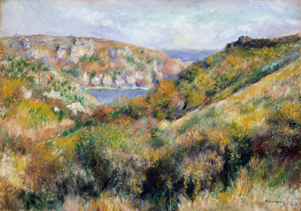 Hills Around the Bay of Moulin Huet, Guernsey by Pierre Auguste Renoir