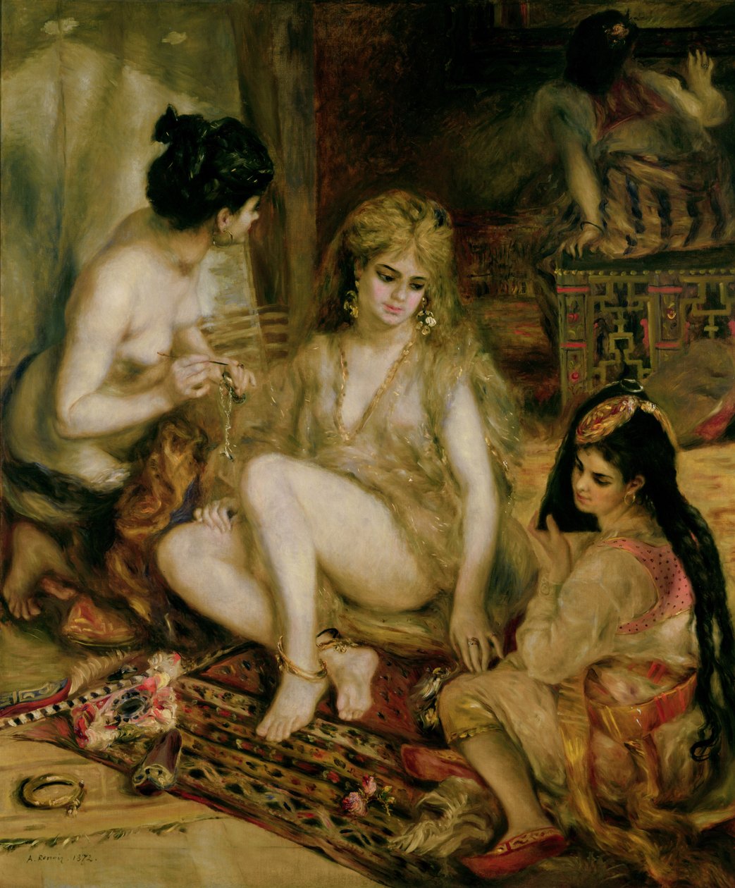 Interior of a Harem in Montmartre, Parisian Women Dressed as Algerians by Pierre Auguste Renoir