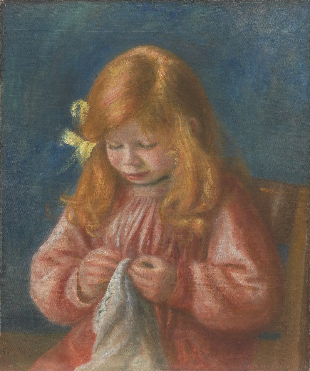 Jean Renoir Sewing by Pierre Auguste Renoir
